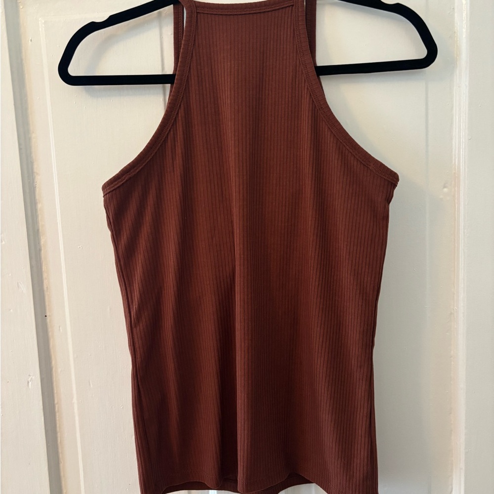 Klassy Network Brown Ribbed Tank Top - Picture 5 of 6